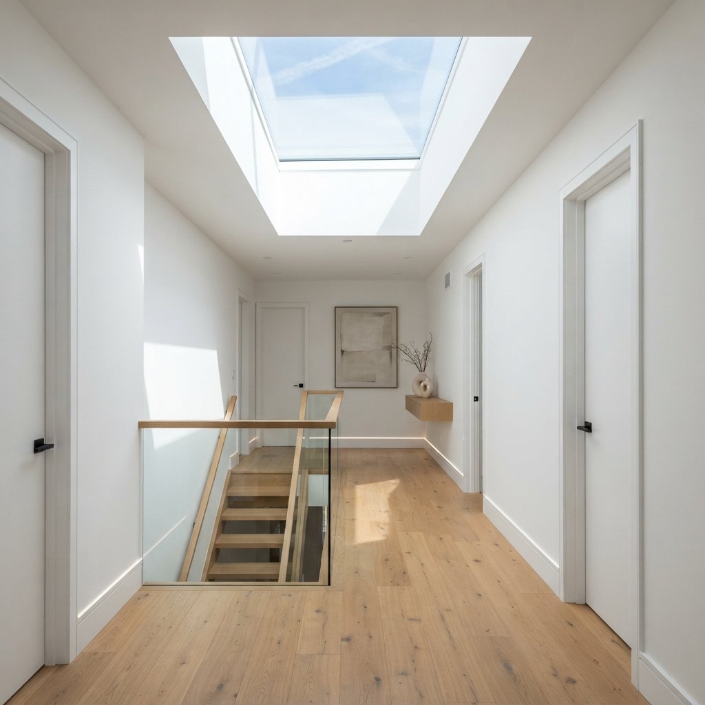 30 Beautiful Upstairs Hallway Ideas: To Transform Your Home Space 12 Skylight Upstairs Hallway Ideas