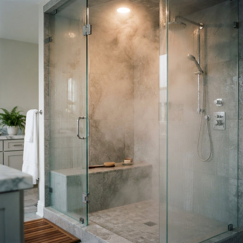 30 Luxury Spa Bathroom Ideas for the Ultimate Self Care Experience 23 Steam Shower Corner Ideas