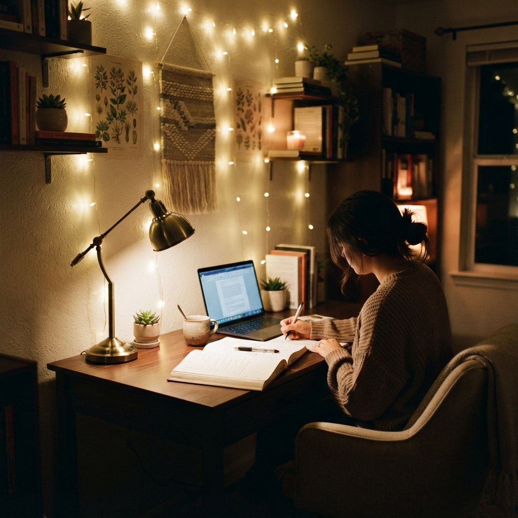 30 Study Room Ideas to Spark Focus and Creativity 24 Study Room with Ambient Lighting