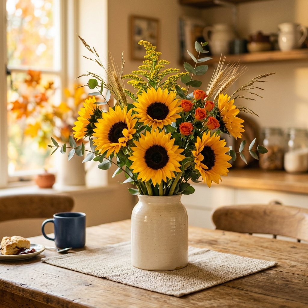 30 Fall Kitchen Table Decor Ideas: You'll Want to Copy 29 Sunflower Centerpiece Ideas