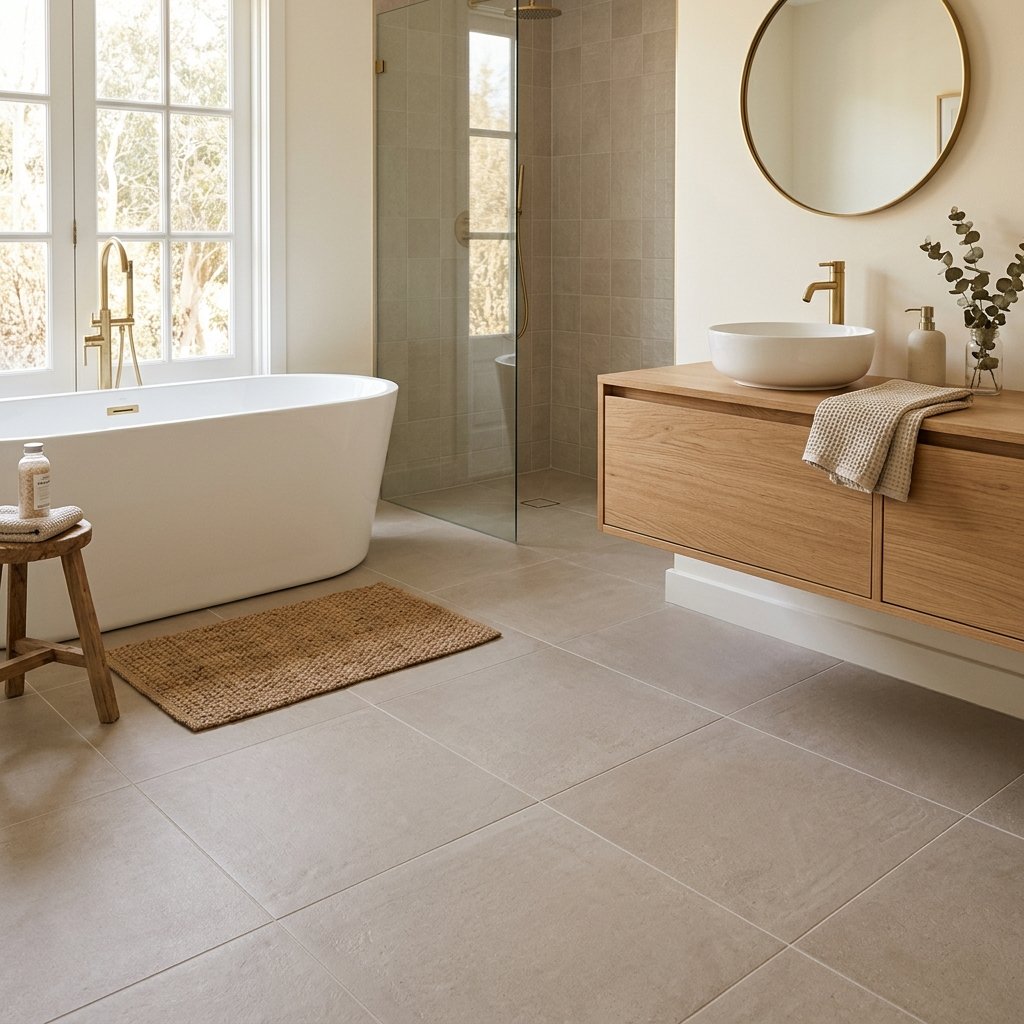 30 Bathroom Flooring Ideas That Bring Fresh Life to Any Space 12 Neutral Tone Bathroom Flooring Ideas