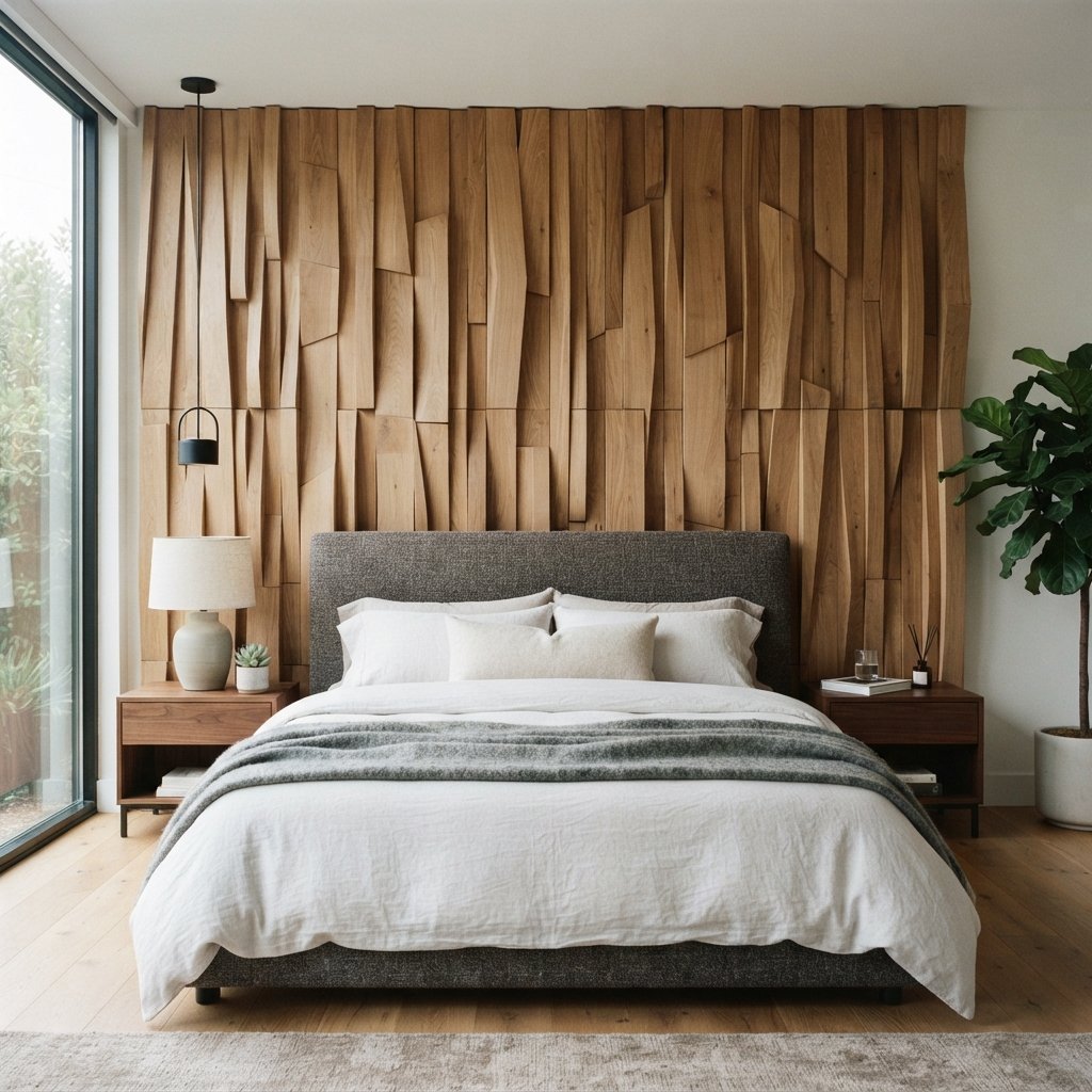 30 Wall Decor Ideas for Bedroom: Dreamy Looks to Save Now 21 Textured Wall Panel IWall Decor Ideas for Bedroom