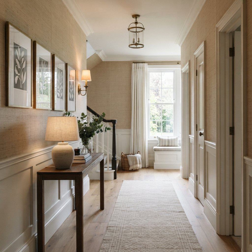 30 Beautiful Upstairs Hallway Ideas: To Transform Your Home Space 20 Textured Wallpaper Upstairs Hallway Ideas