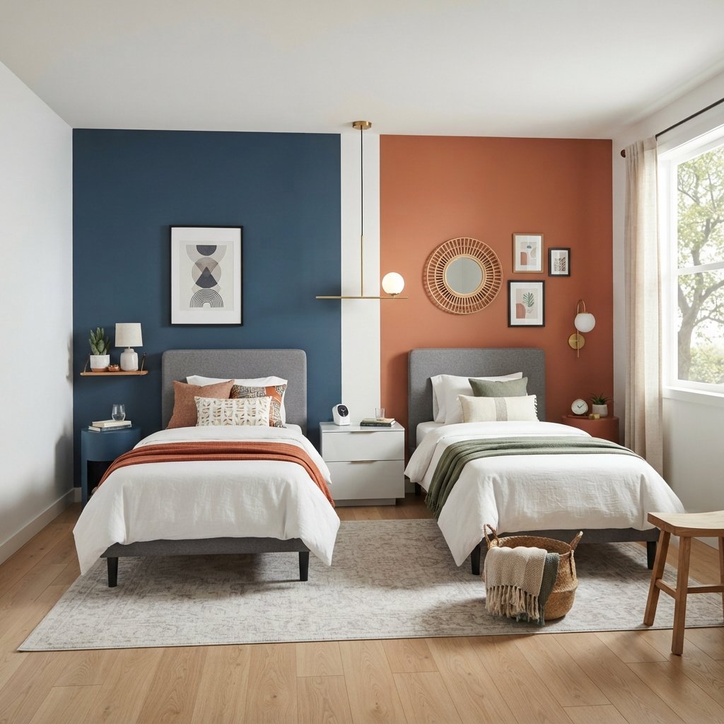 30 Twin Bedroom Ideas That Bring Fresh Style to Any Shared Space 21 Accent Wall Twin Bedroom Ideas
