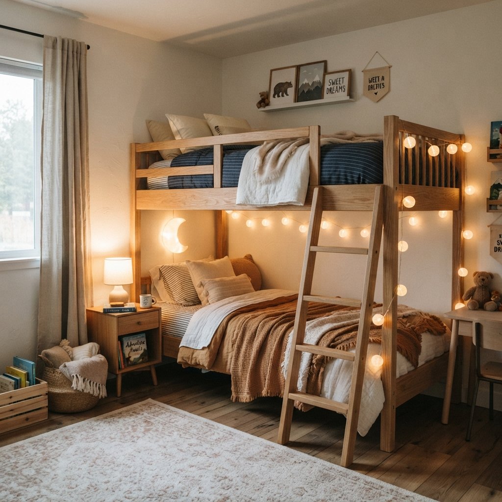 30 Twin Bedroom Ideas That Bring Fresh Style to Any Shared Space 18 Twin Bedroom Bunk Bed Ideas
