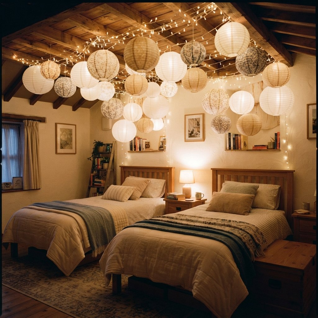 30 Twin Bedroom Ideas That Bring Fresh Style to Any Shared Space 30 Twin Bedroom Ceiling Decor Ideas
