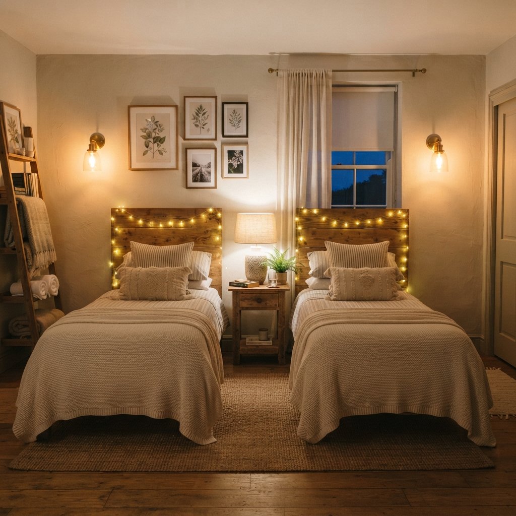 30 Twin Bedroom Ideas That Bring Fresh Style to Any Shared Space 9 Lighting Twin Bedroom Ideas