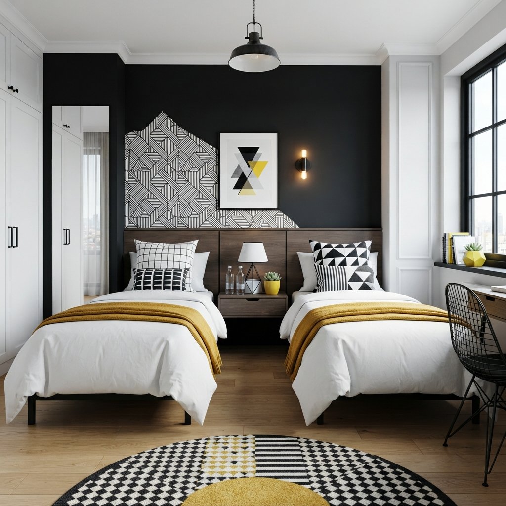 30 Twin Bedroom Ideas That Bring Fresh Style to Any Shared Space 26 Modern Twin Bedroom Ideas