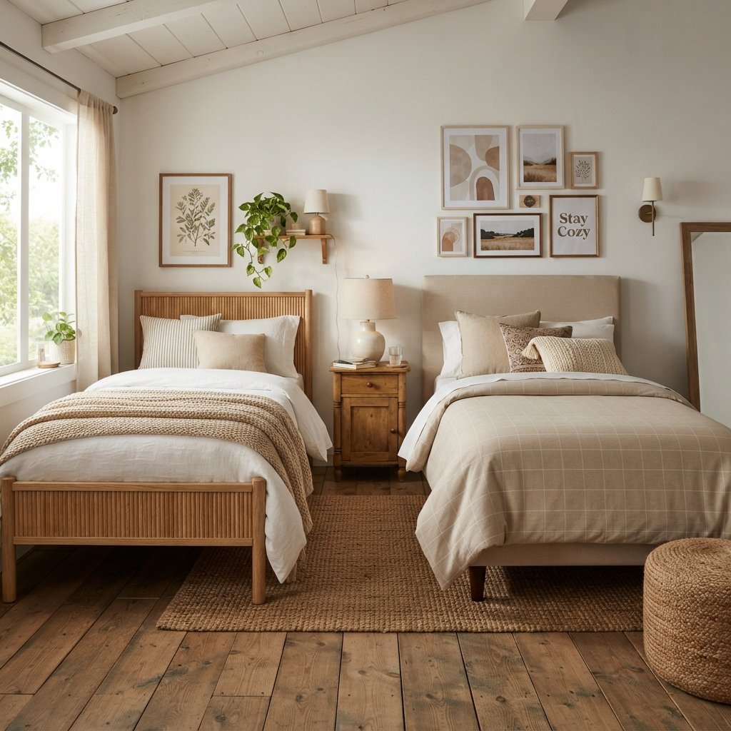 30 Twin Bedroom Ideas That Bring Fresh Style to Any Shared Space 3 Mismatched Twin Bedroom Ideas
