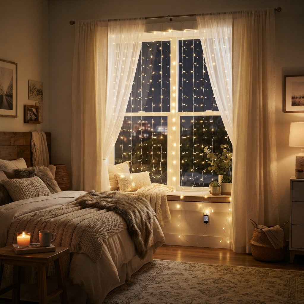 Twinkle Light Curtain Ideas
