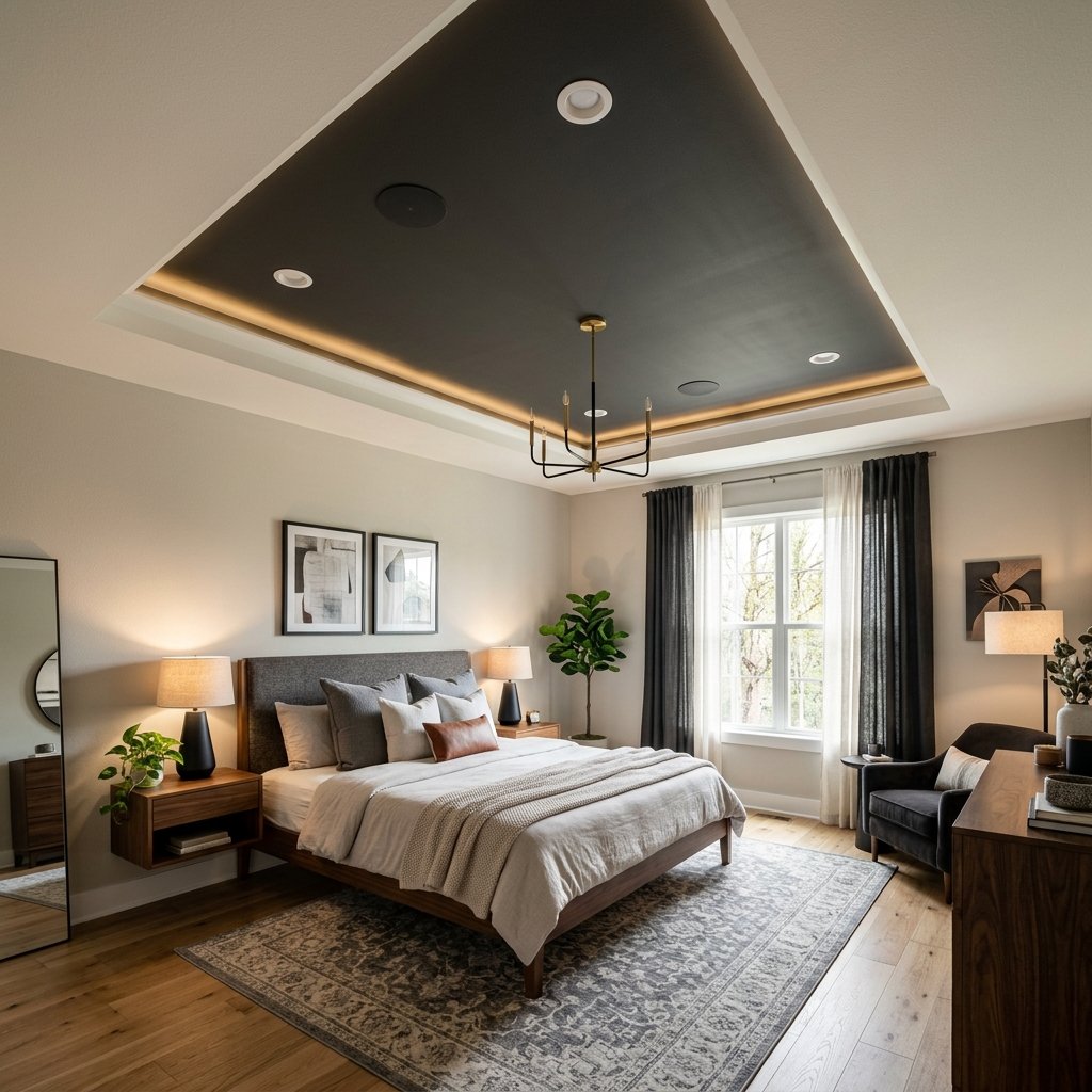 30 Bedroom Fall Ceiling Designs Ideas: for Modern and Cozy Spaces 13 Two-Tone Color Ceiling Ideas