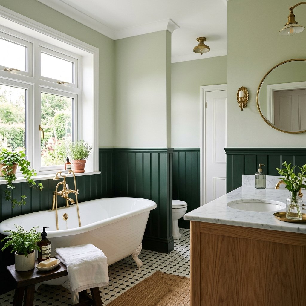 30 Green Bathroom Ideas That Bring Calm and Character to Any Space 30 Two Tone Green Bathroom Ideas