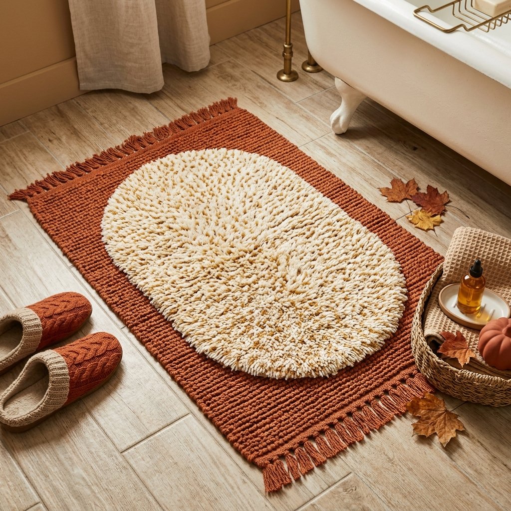 30 Fall Bathroom Decor Ideas Small Bathroom, Big Fall Vibes 5 Cozy Bath Mat Layering Ideas