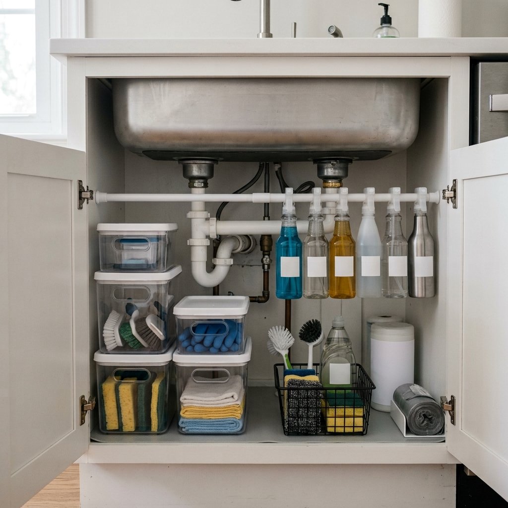 30 Kitchen Organization Ideas: Ways to Transform Every Corner 4 Under Sink Storage Kitchen Organization Ideas