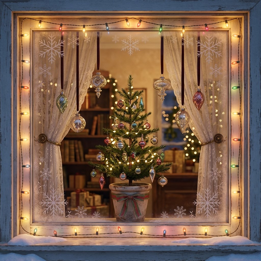 30 Vintage Christmas Decor Ideas That Bring Classic Holiday Charm to Your Home 26 Vintage Christmas Window Display Ideas
