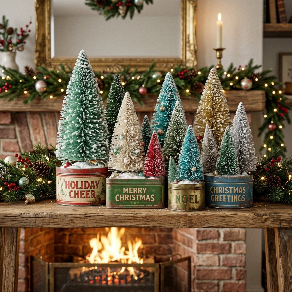 30 Vintage Christmas Decor Ideas That Bring Classic Holiday Charm to Your Home 20 Vintage Bottle Brush Tree Ideas