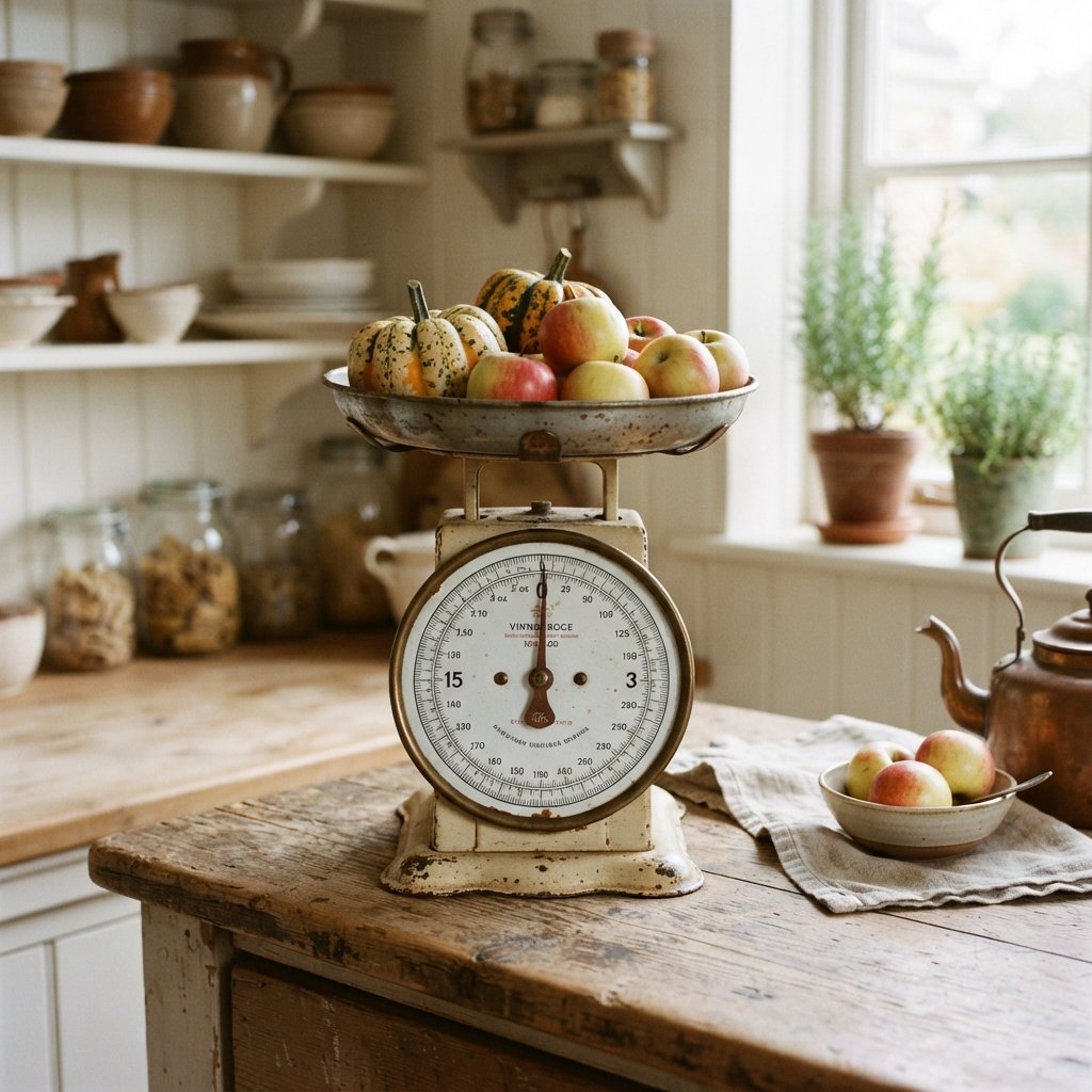 30 Fall Kitchen Ideas: To Warm Up Your Space This Season 28 Vintage Kitchen Scale Display Ideas