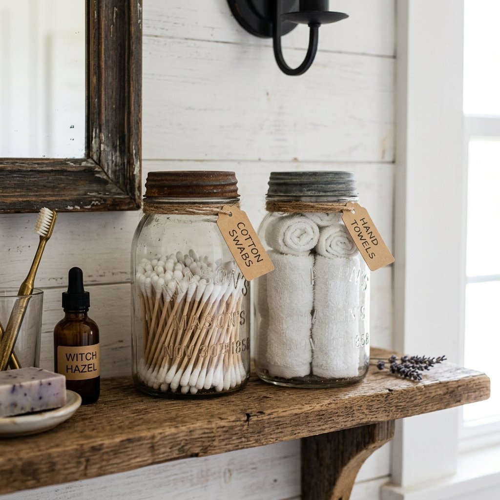 30 Fall Bathroom Decor Ideas: Cozy, Creative & Pinterest Worthy 24 Vintage Mason Jar Ideas