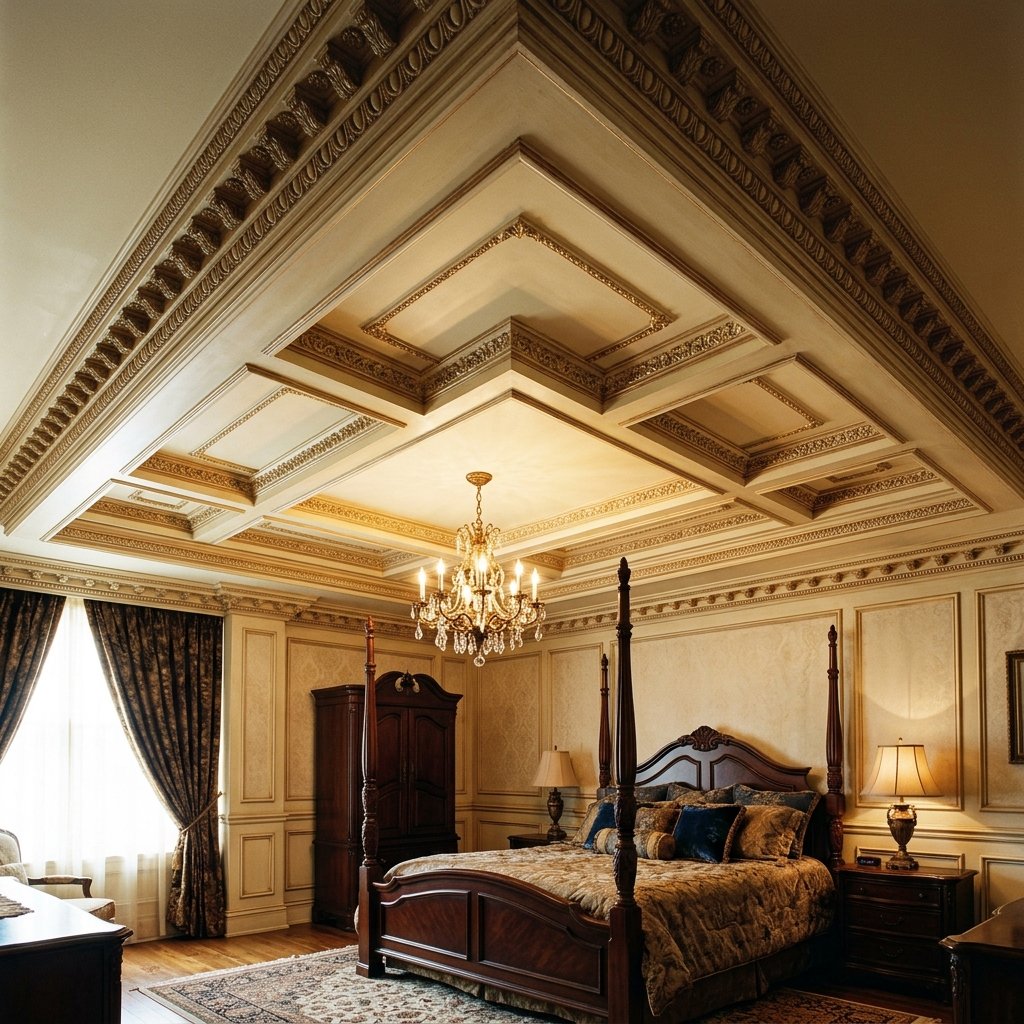 30 Bedroom Fall Ceiling Designs Ideas: for Modern and Cozy Spaces 22 Vintage Molding Ceiling Ideas
