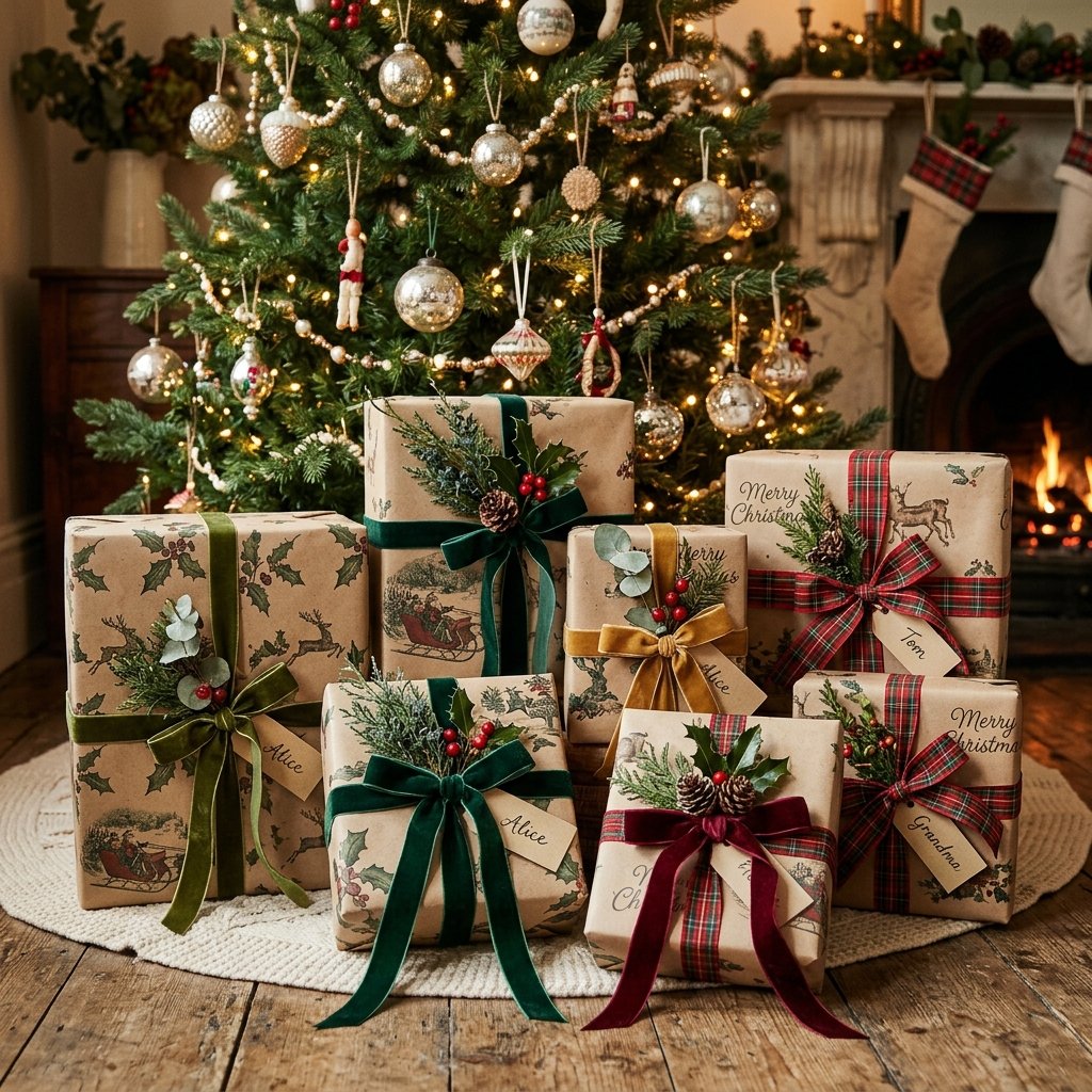 30 Vintage Christmas Decor Ideas That Bring Classic Holiday Charm to Your Home 28 Vintage Christmas Wrapping Paper Ideas