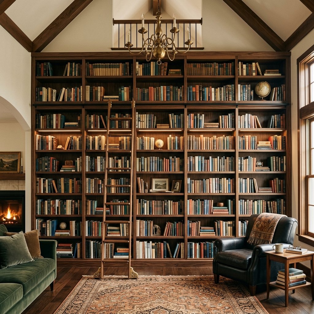 30 Bookshelf Ideas to Transform Any Room 9 Wall to Wall Bookshelf Ideas