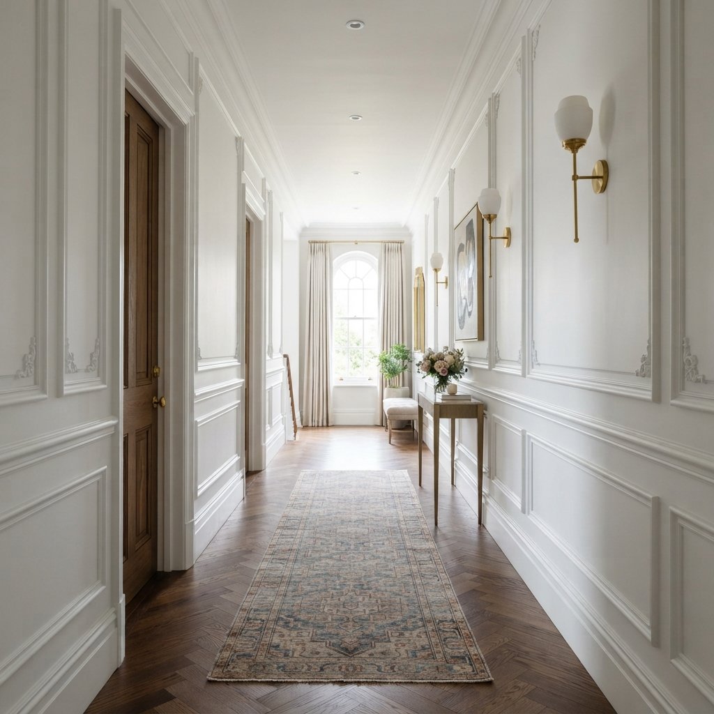 30 Beautiful Upstairs Hallway Ideas: To Transform Your Home Space 27 Wall Molding Ideas