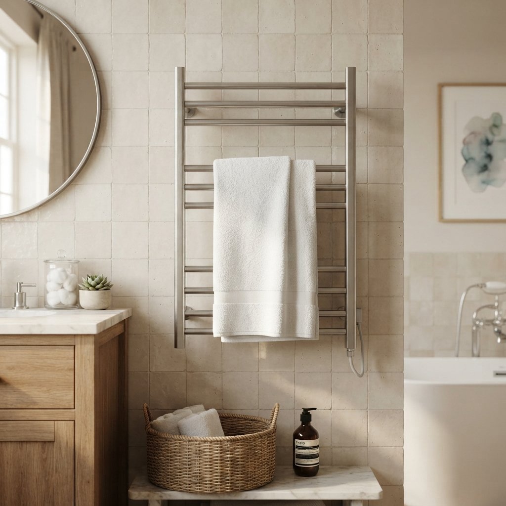 30 Luxury Spa Bathroom Ideas for the Ultimate Self Care Experience 10 Heated Towel Rack Ideas