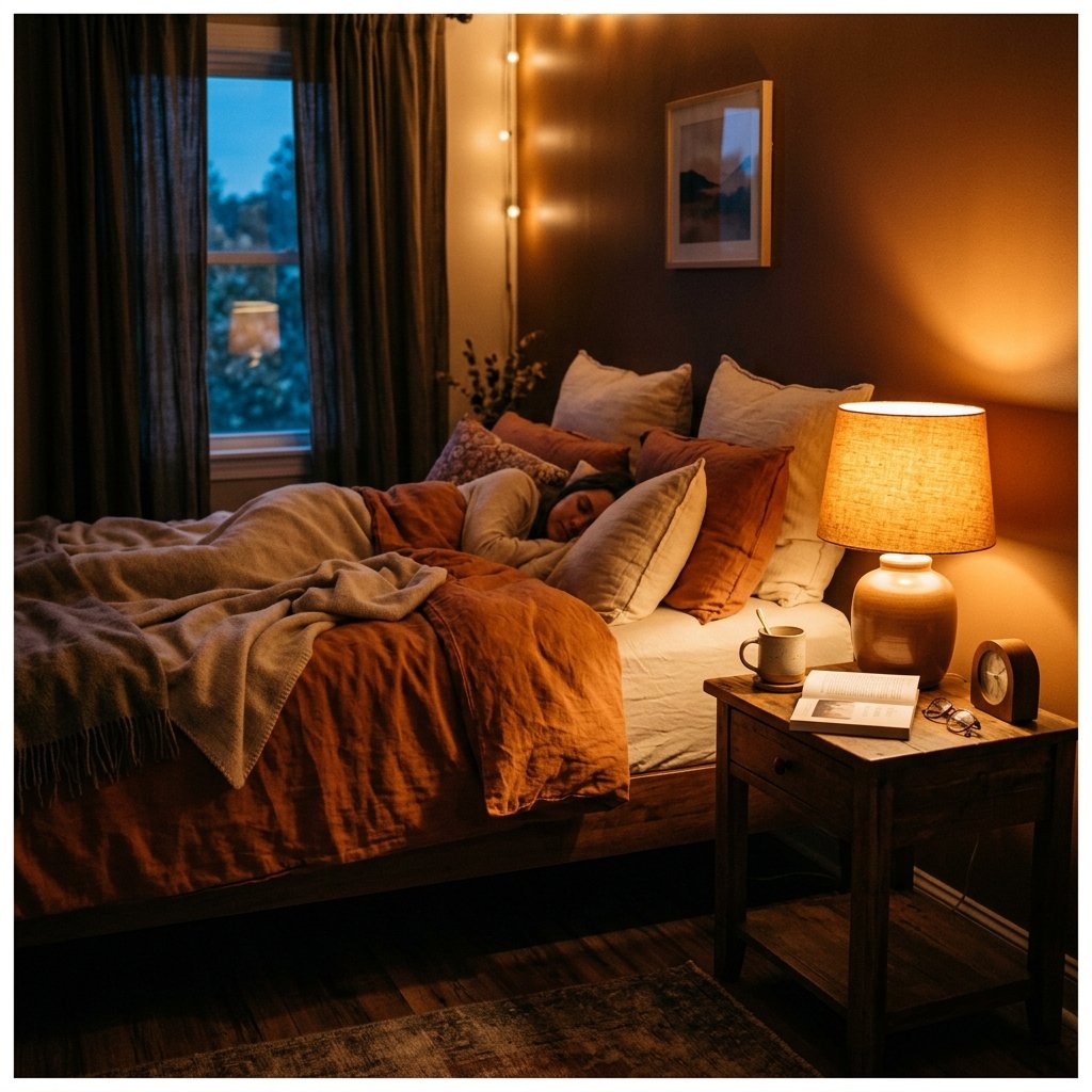 30 Fall Bedroom Aesthetic Ideas: That Feel Warm,Cozy & Effortless 12 Warm Amber Lighting Ideas