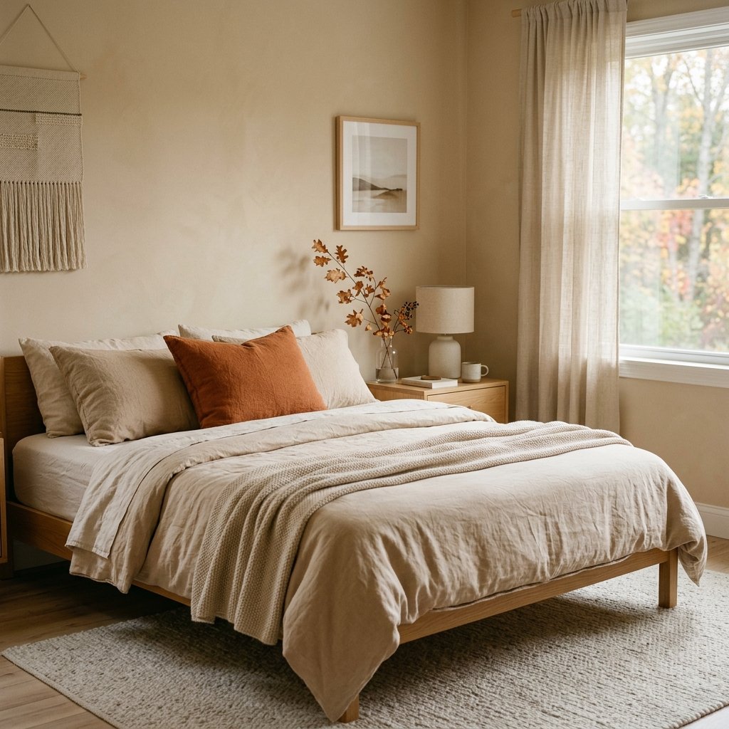 30 Fall Bedroom Aesthetic Ideas: That Feel Warm,Cozy & Effortless 26 Warm Beige Bedroom Ideas