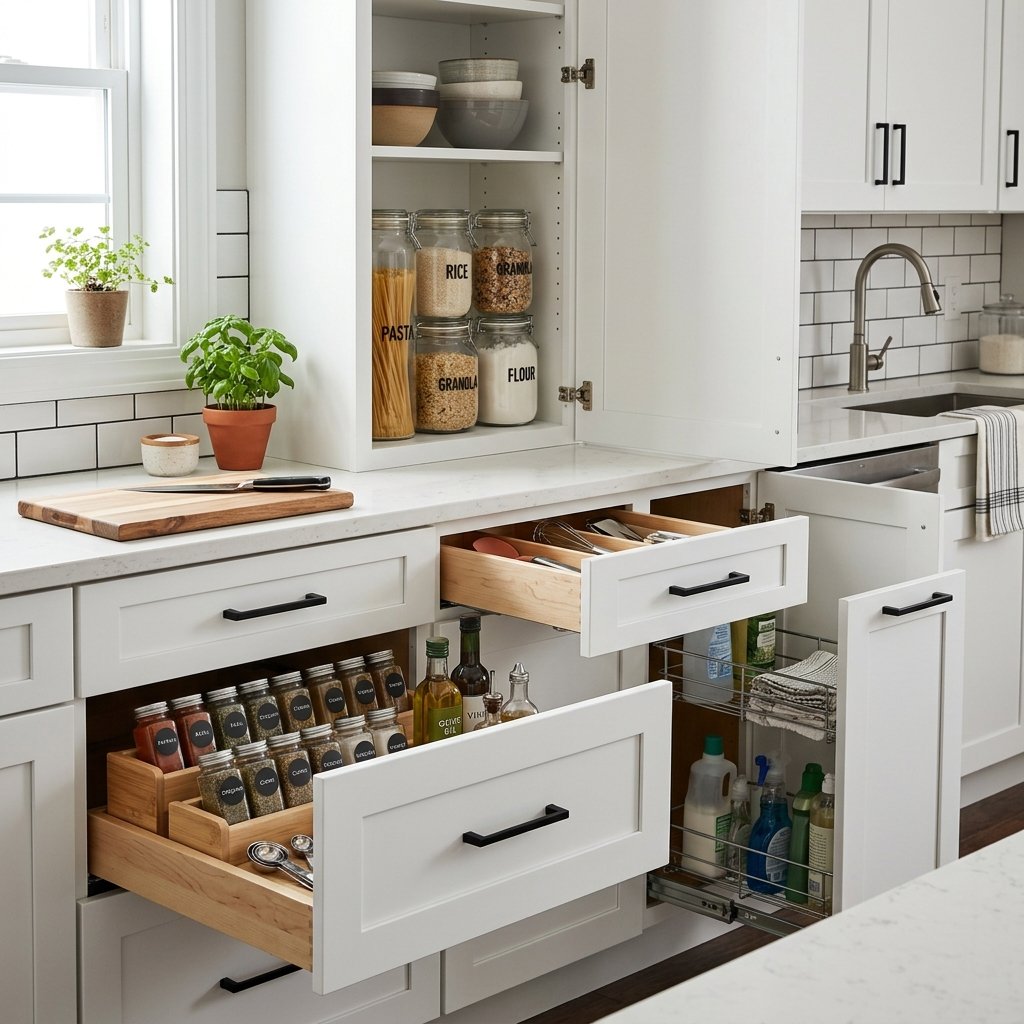 30 White Kitchen Cabinets Ideas to Brighten and Transform Your Space 29 White Kitchen Cabinet with Built In Storage Ideas