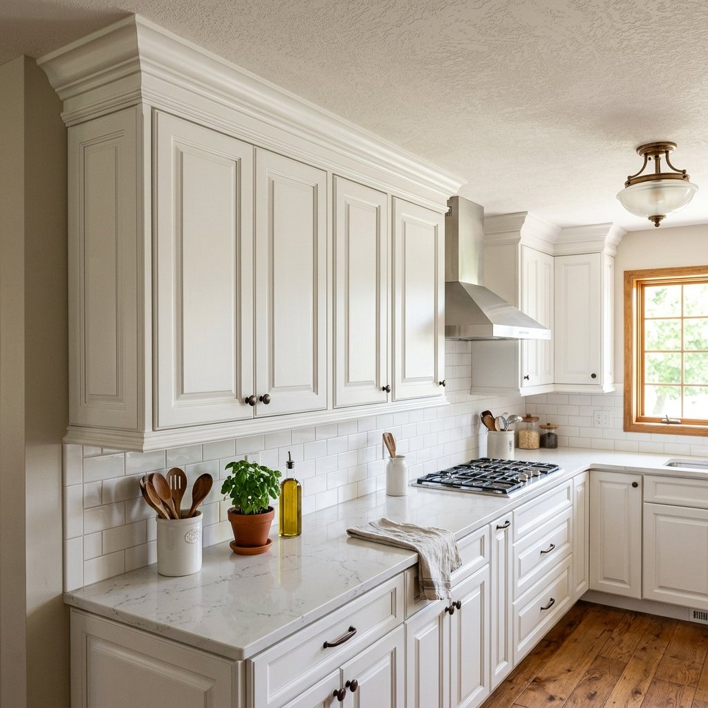 30 White Kitchen Cabinets Ideas to Brighten and Transform Your Space 30 White Kitchen Cabinets with Crown Molding Ideas