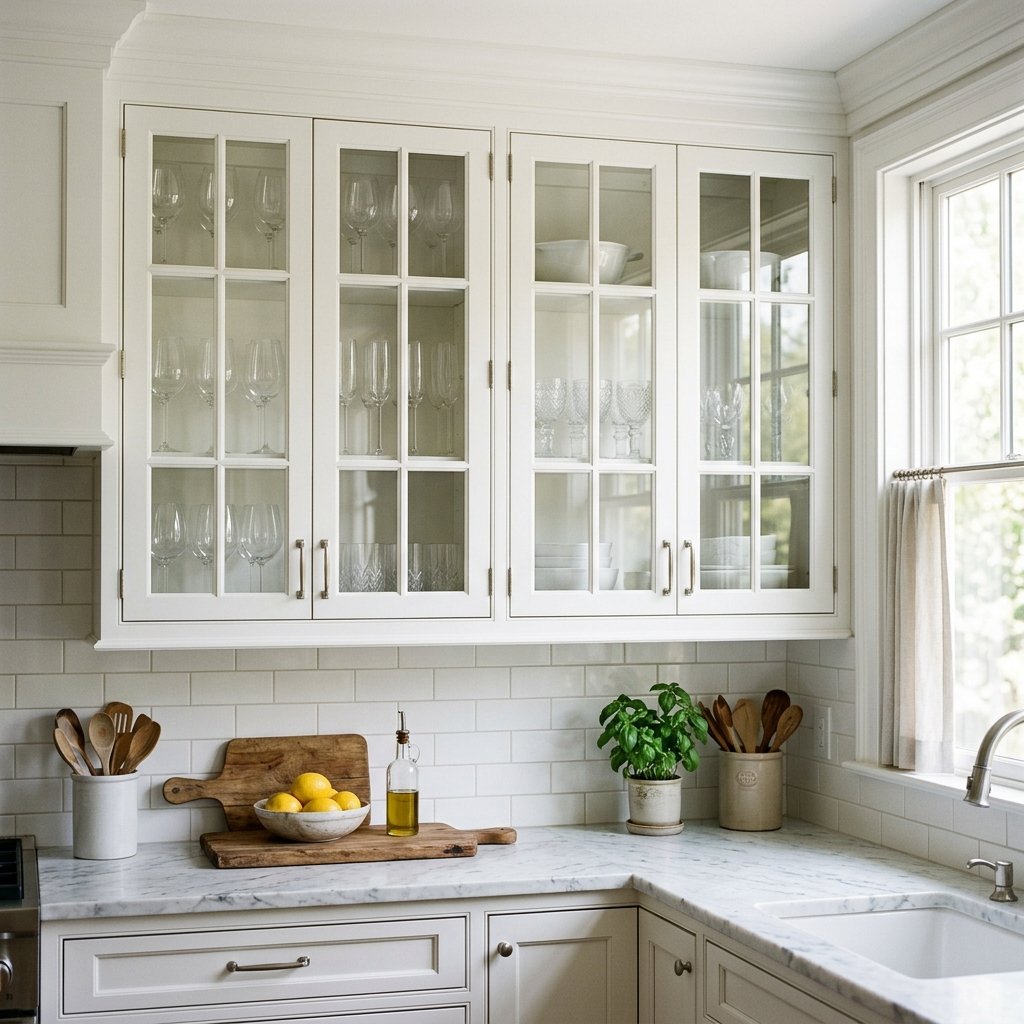 30 White Kitchen Cabinets Ideas to Brighten and Transform Your Space 11 White Kitchen Cabinets with Glass Doors Ideas