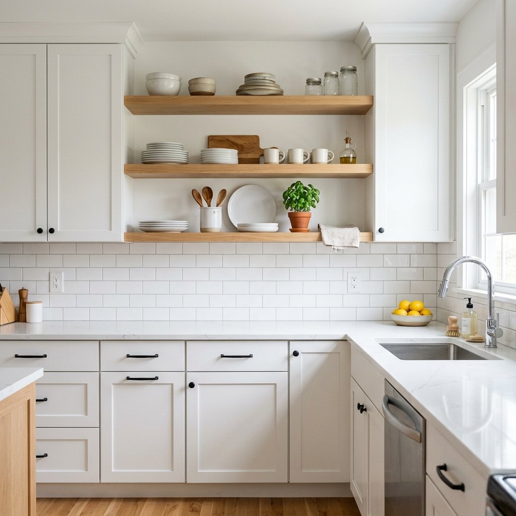 30 White Kitchen Cabinets Ideas to Brighten and Transform Your Space 10 White Kitchen Cabinet with Open Shelving Ideas