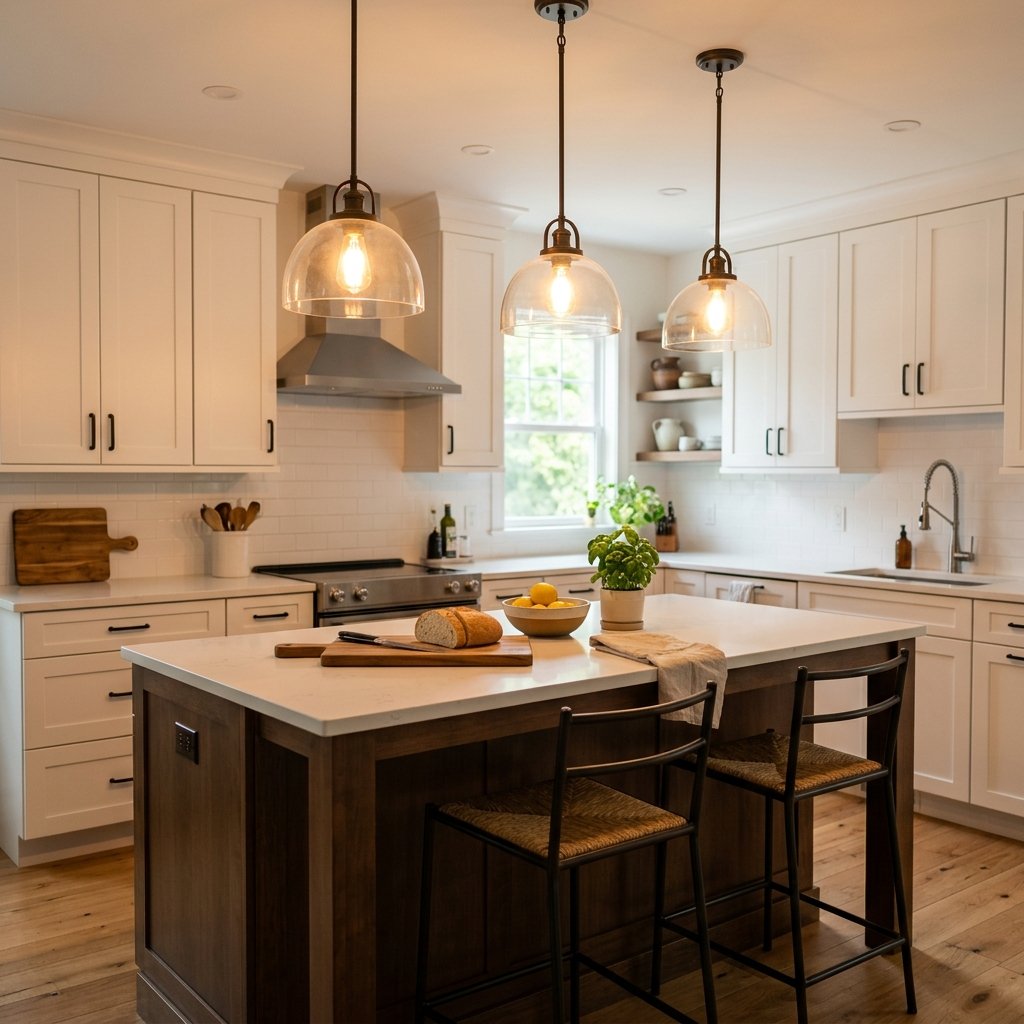 30 White Kitchen Cabinets Ideas to Brighten and Transform Your Space 23 White Kitchen Cabinets with Pendant Lights Ideas