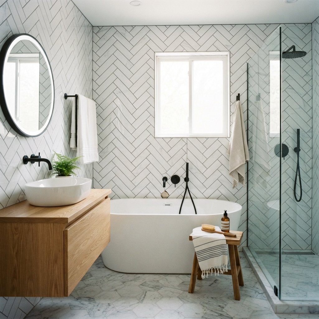 30 Stunning White Bathroom Ideas That Create a Bright & Luxurious Space 6 White Subway Tile Bathroom Ideas