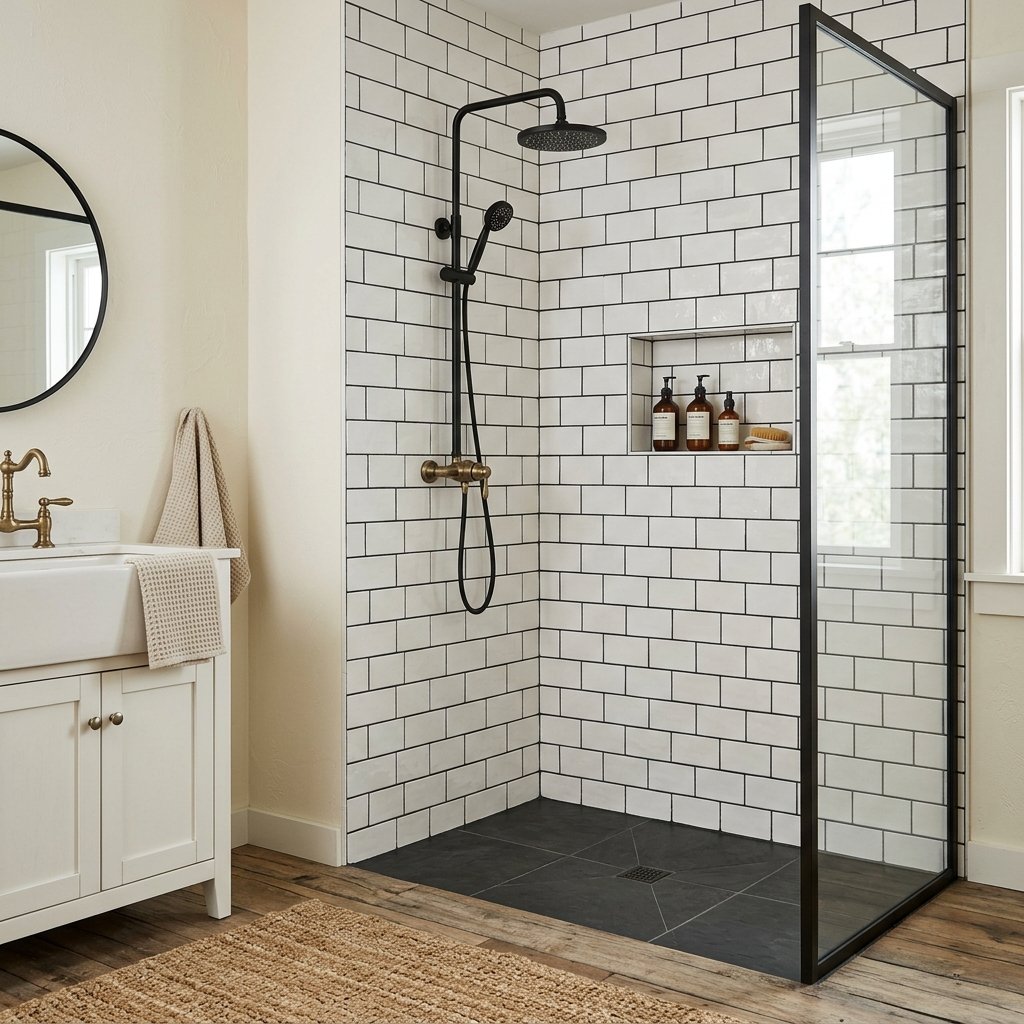30 Stunning Farmhouse Bathroom Ideas to Create a Cozy Luxury Retreat 12 Subway Tile Ideas