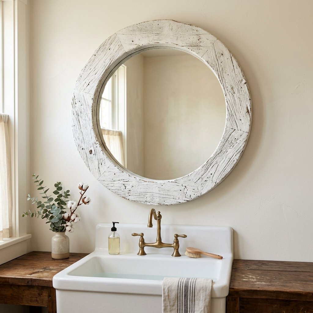 30 Stunning Farmhouse Bathroom Ideas to Create a Cozy Luxury Retreat 27 Farmhouse Mirror Frame Ideas