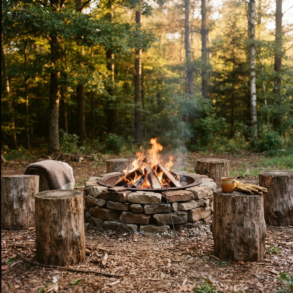 30 Backyard Fire Pit Ideas to Transform Your Outdoor Space 4 Rustic Wood Burning Fire Pit Idea