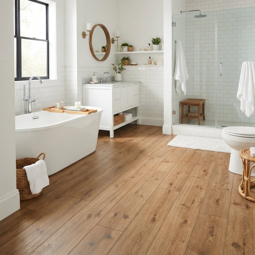 30 Stunning White Bathroom Ideas That Create a Bright & Luxurious Space 20 White Bathroom Flooring Ideas
