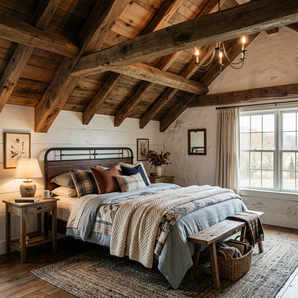 30 Fall Ceiling Designs for Bedroom That Instantly Feel Warm & Luxurious 22 Wooden Beam Fall Ceiling Ideas