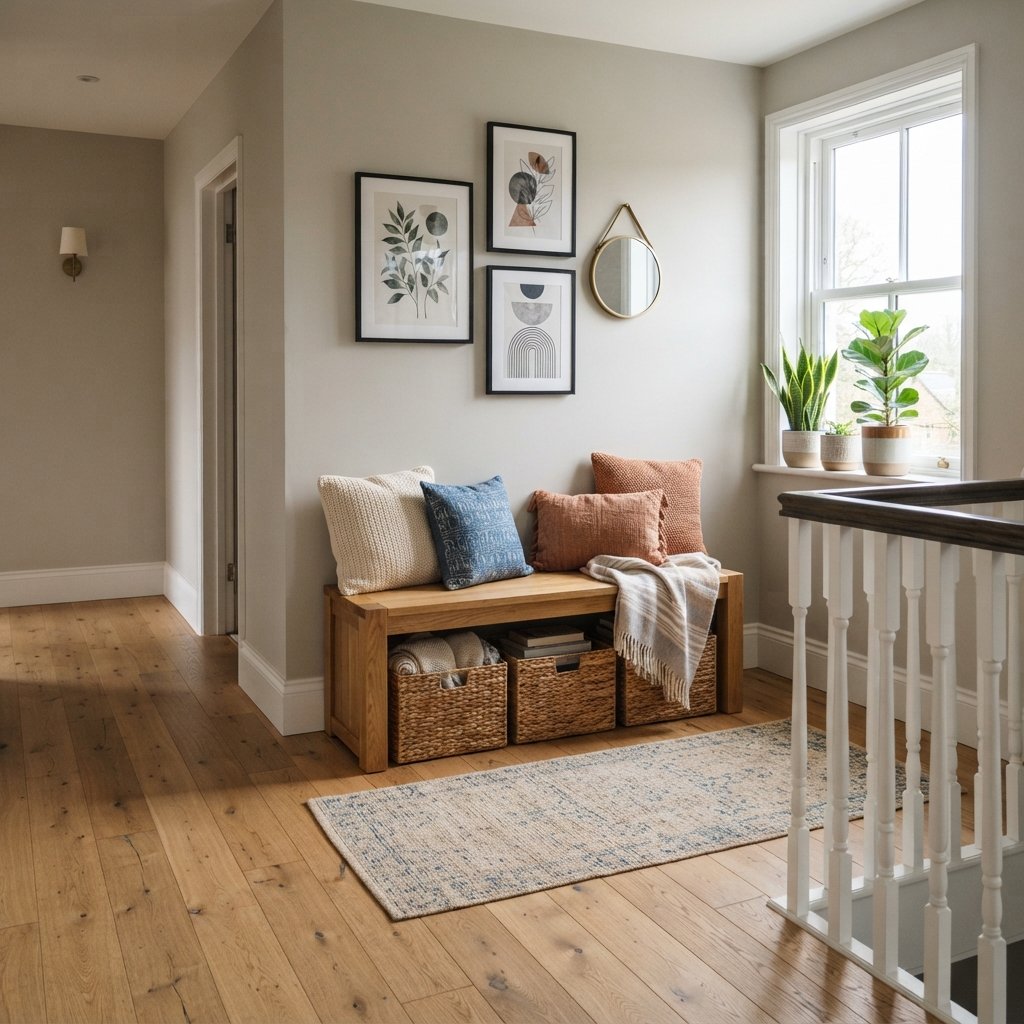 30 Beautiful Upstairs Hallway Ideas: To Transform Your Home Space 15 Bench Seating Upstairs Hallway Ideas