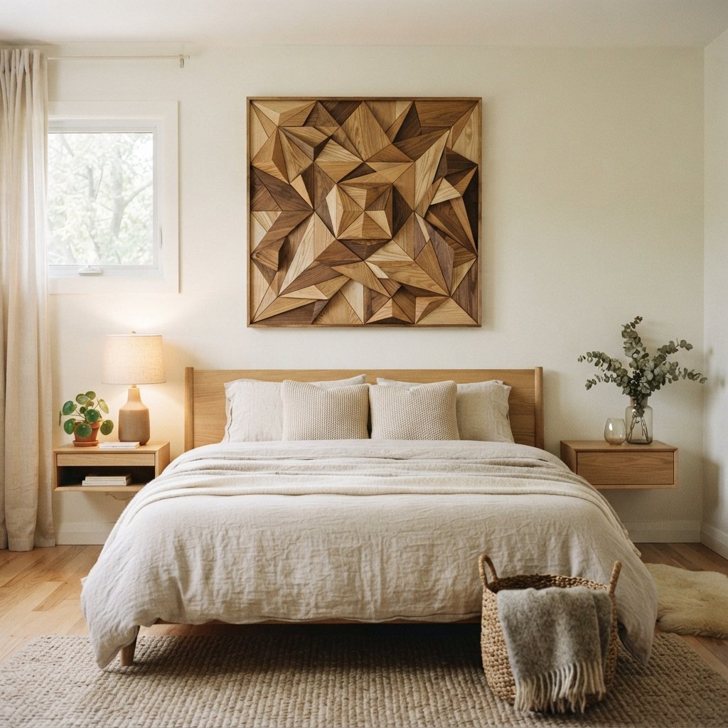 30 Wall Decor Ideas for Bedroom: Dreamy Looks to Save Now 18 Wooden Wall Art Wall Decor Ideas for Bedroom