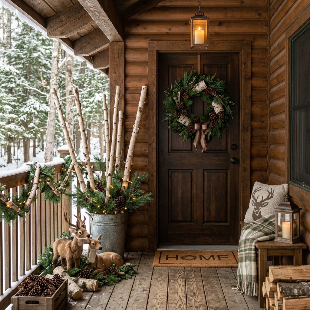 30 Modern Front Porch Christmas Decor Ideas: to Elevate Your Holiday Home 15 Woodland Christmas Porch Ideas