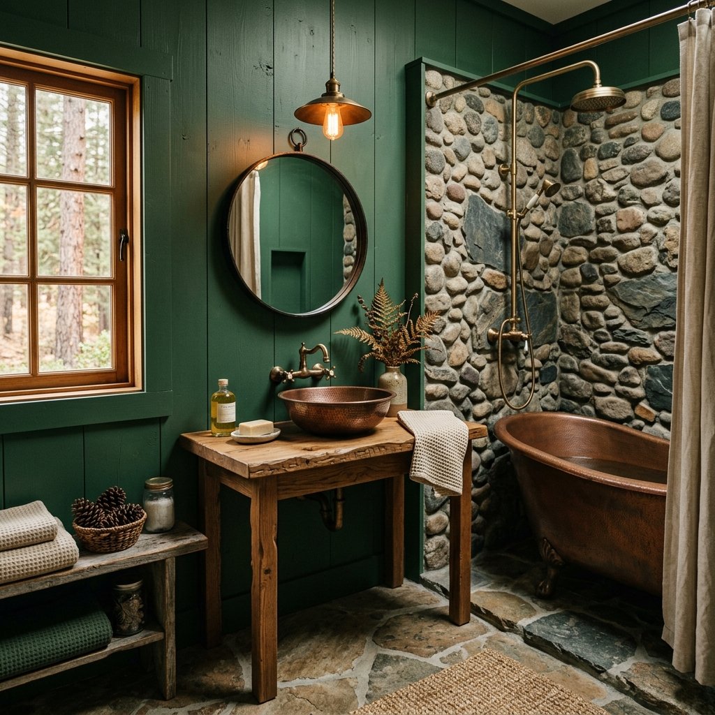 Fall Bathroom Bloxburg Ideas: 30 Cozy Autumn Inspiration Picks 16 Woodland Cabin Bathroom Ideas