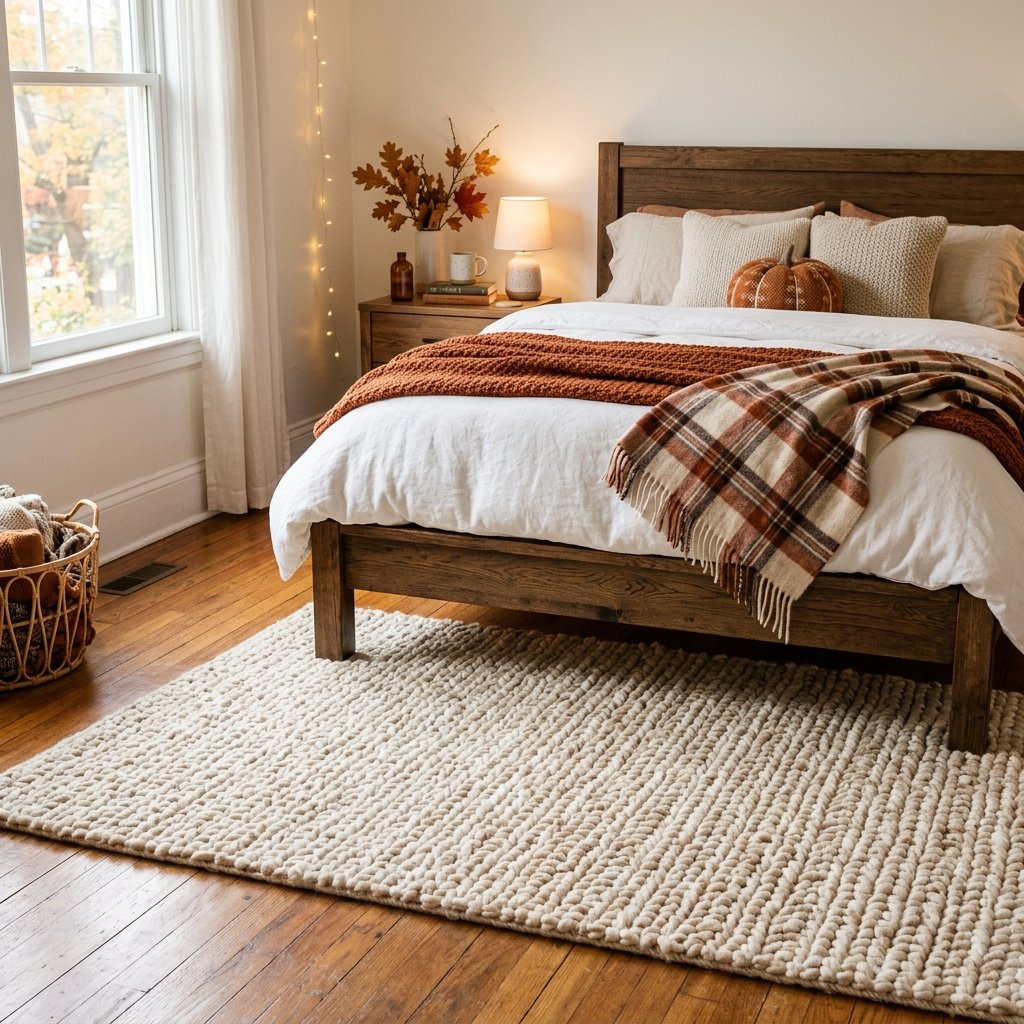30 Fall Bedroom Ideas That Bring Cozy Autumn Vibes Into Your Space 18 Wool Area Rug Ideas