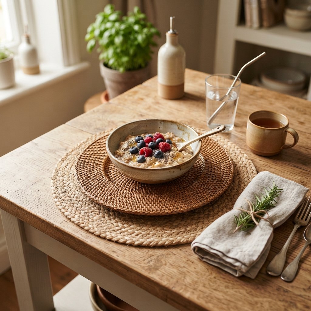 30 Fall Kitchen Island Decor Ideas: To Warm Up Your Home This Season 15 Woven Placemat Styling Ideas