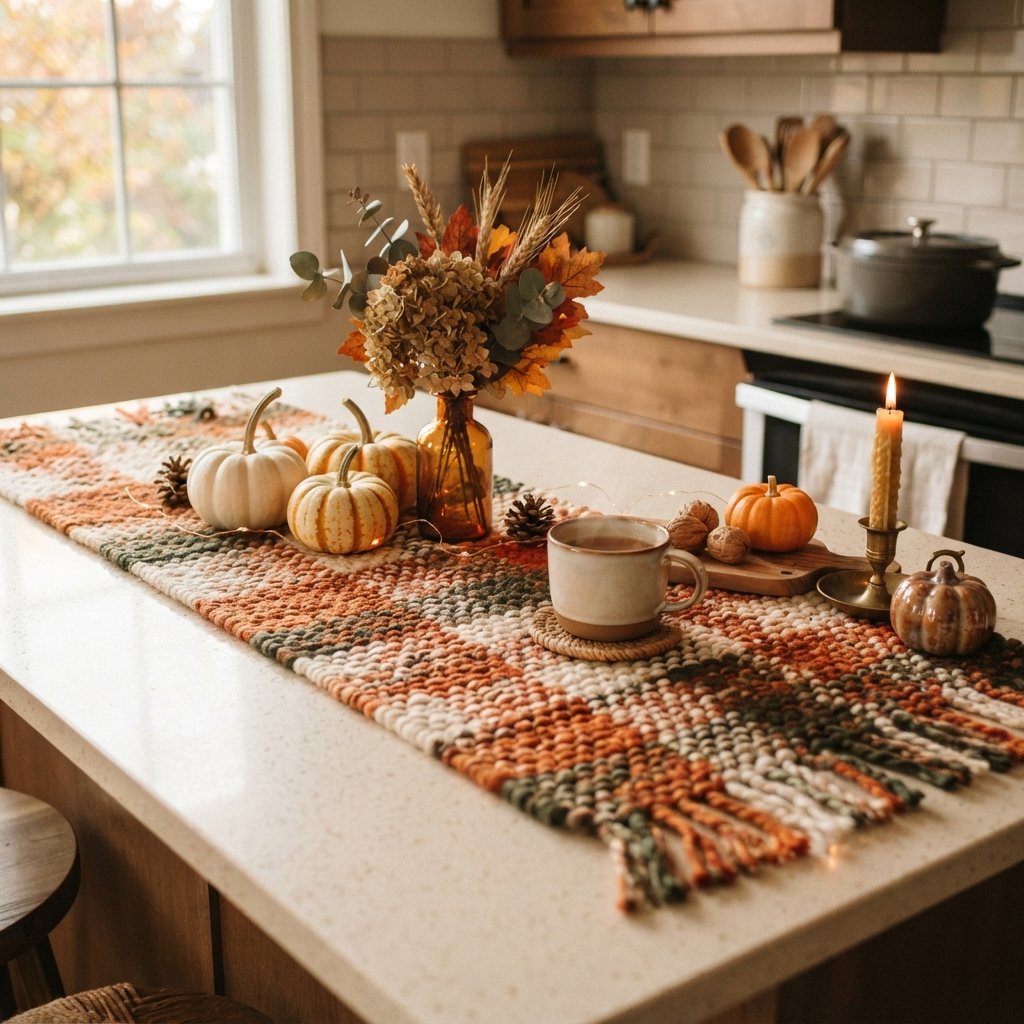 30 Fall Kitchen Countertop Decor Ideas: Cozy Inspiration for Every Style 15 Woven Runner Ideas