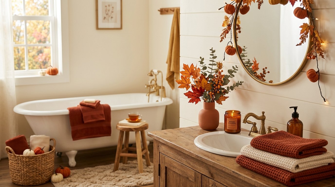 fall bathroom aesthetic