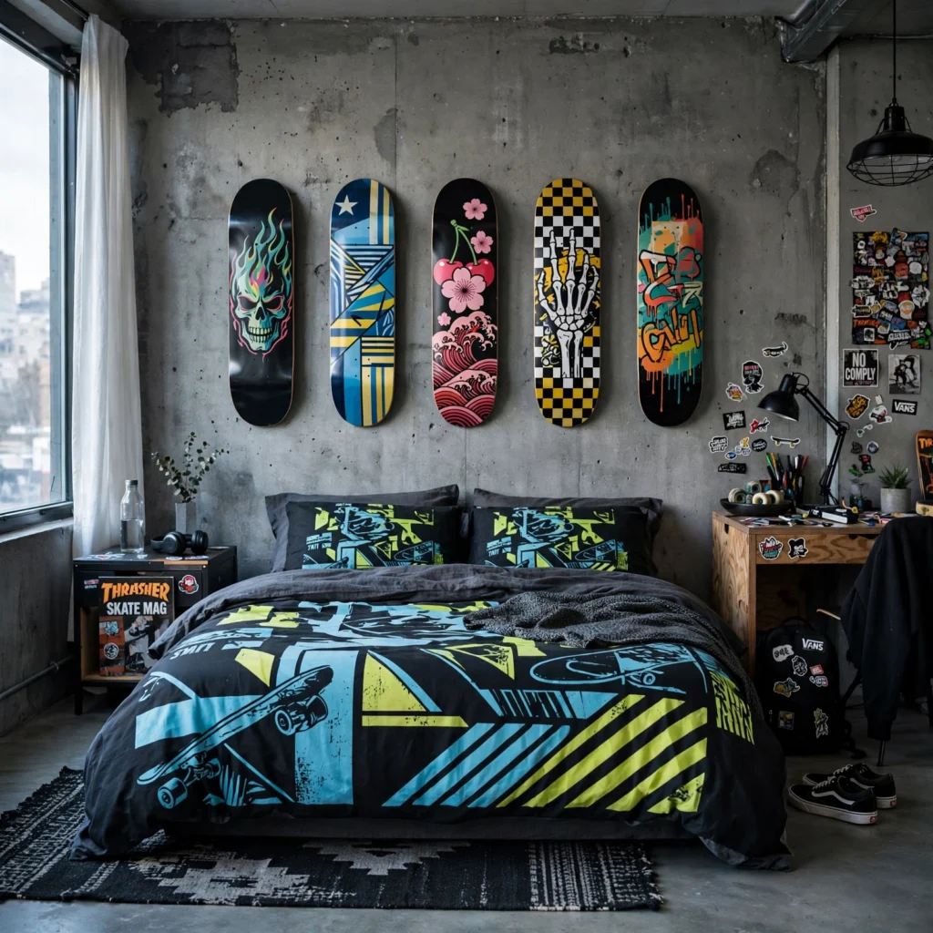 Teenage Boys Bedroom Ideas: 30 Creative Ways to Design a Space They'll Love 13 Skater Style Bedroom Ideas