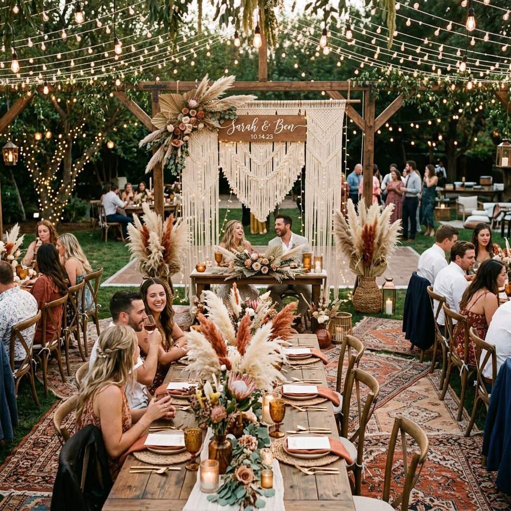 30 Gorgeous Wedding Decorations Ideas for Every Style & Season 10 Bohemian wedding reception decor… 202608190956